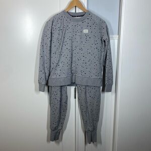 Maloja Gray Hearts Matching Set Sweatpants‎ and Sweatshirt size xs 100% cotton